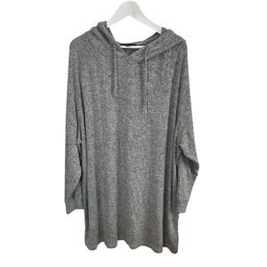 Ellos Gray Heather lightweight sweater with hood 1X Preowned